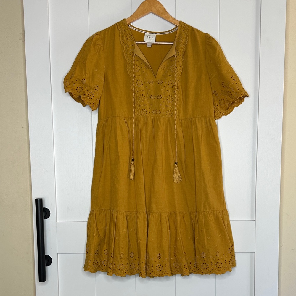 Knox Rose Yellow Eyelet Mini Dress